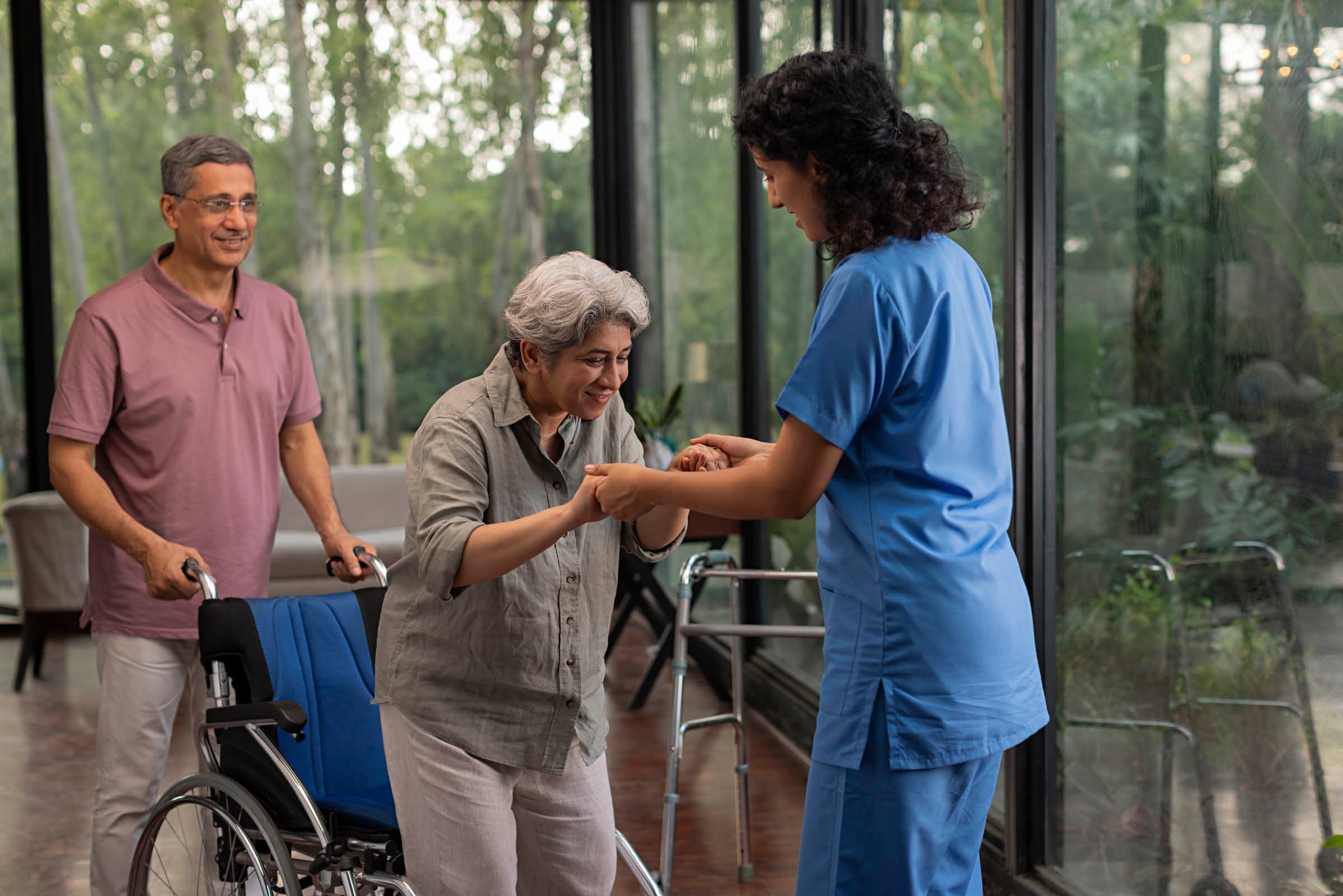 CareKwik caregiver providing elder care at home in the Tricity